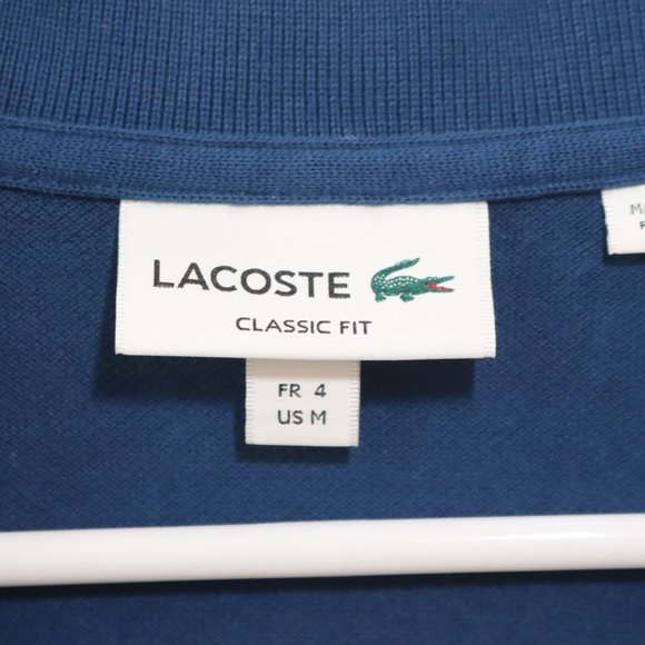 Lacoste Classic Fit Blue Long Sleeve Shirt size M - Picture 8 of 10